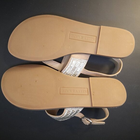 Kelly & Katie Ladies Silvya Flat Thong  Size 8.5 Bling Sandals - Picture 8 of 10